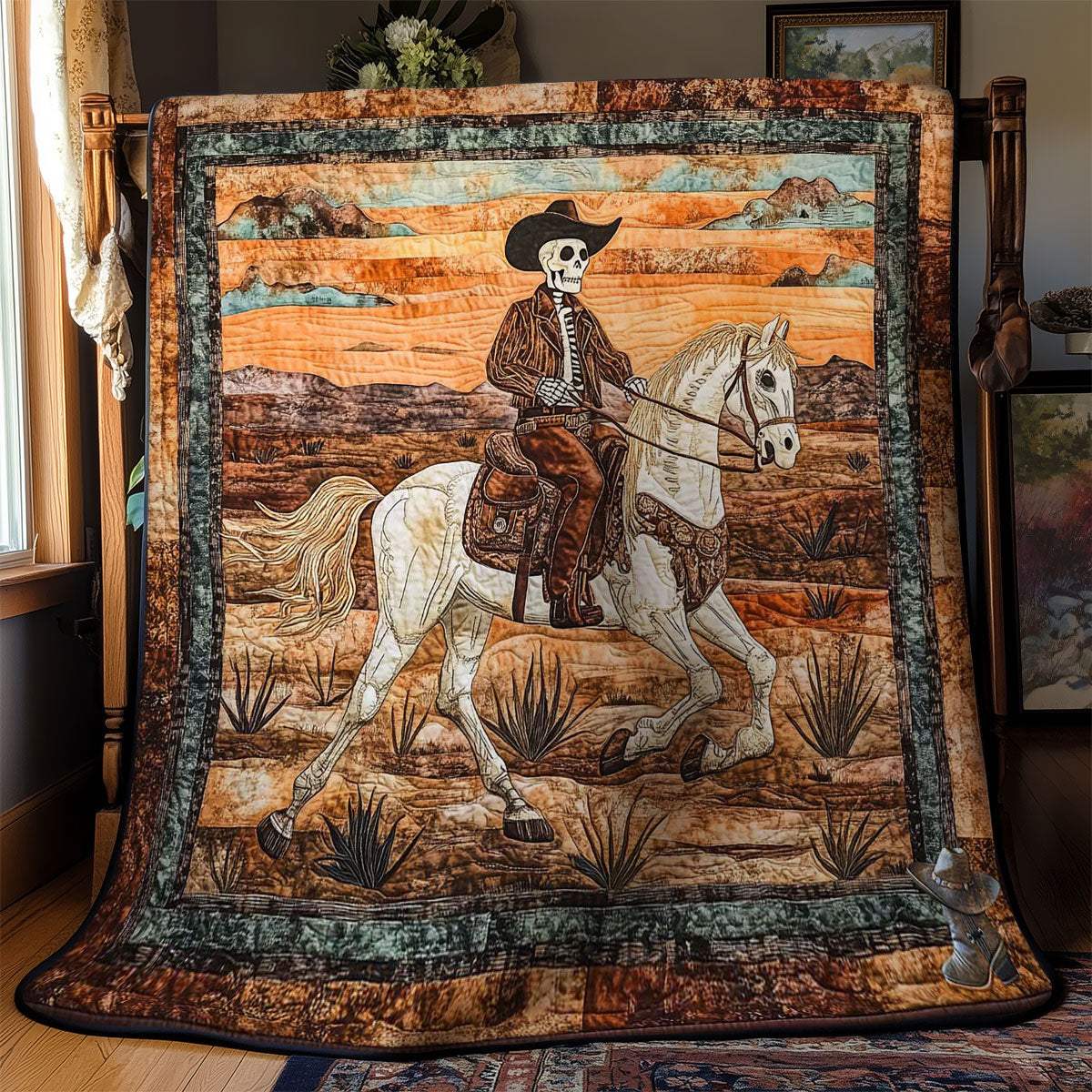 Skeleton Cowboy Ride WN0411031CL Quilt