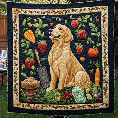 Golden Retriever's Garden Time WN0810060CL Quilt