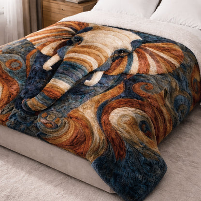 Elephant Spirit WN1501002CL Faux Fur Throw Blanket