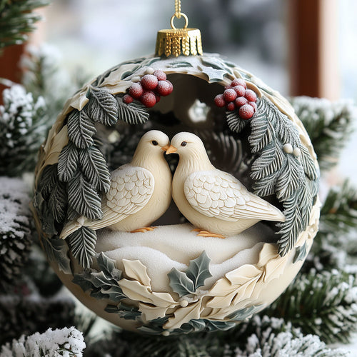Romantic Turtle Dove XK1710004CL Christmas Ornament