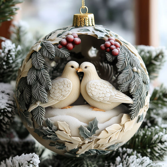 Romantic Turtle Dove XK1710004CL Christmas Ornament