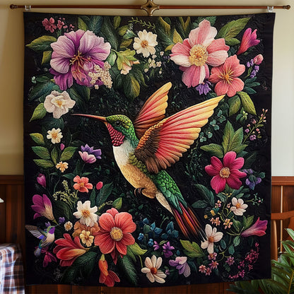 Flower Garden Hummingbird WY0611033CL Quilt