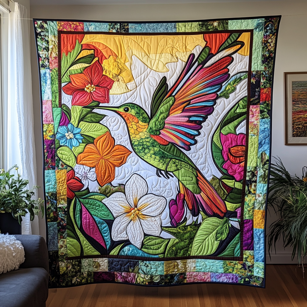 Hummingbird Crystal Garden WN2509017CL Quilt