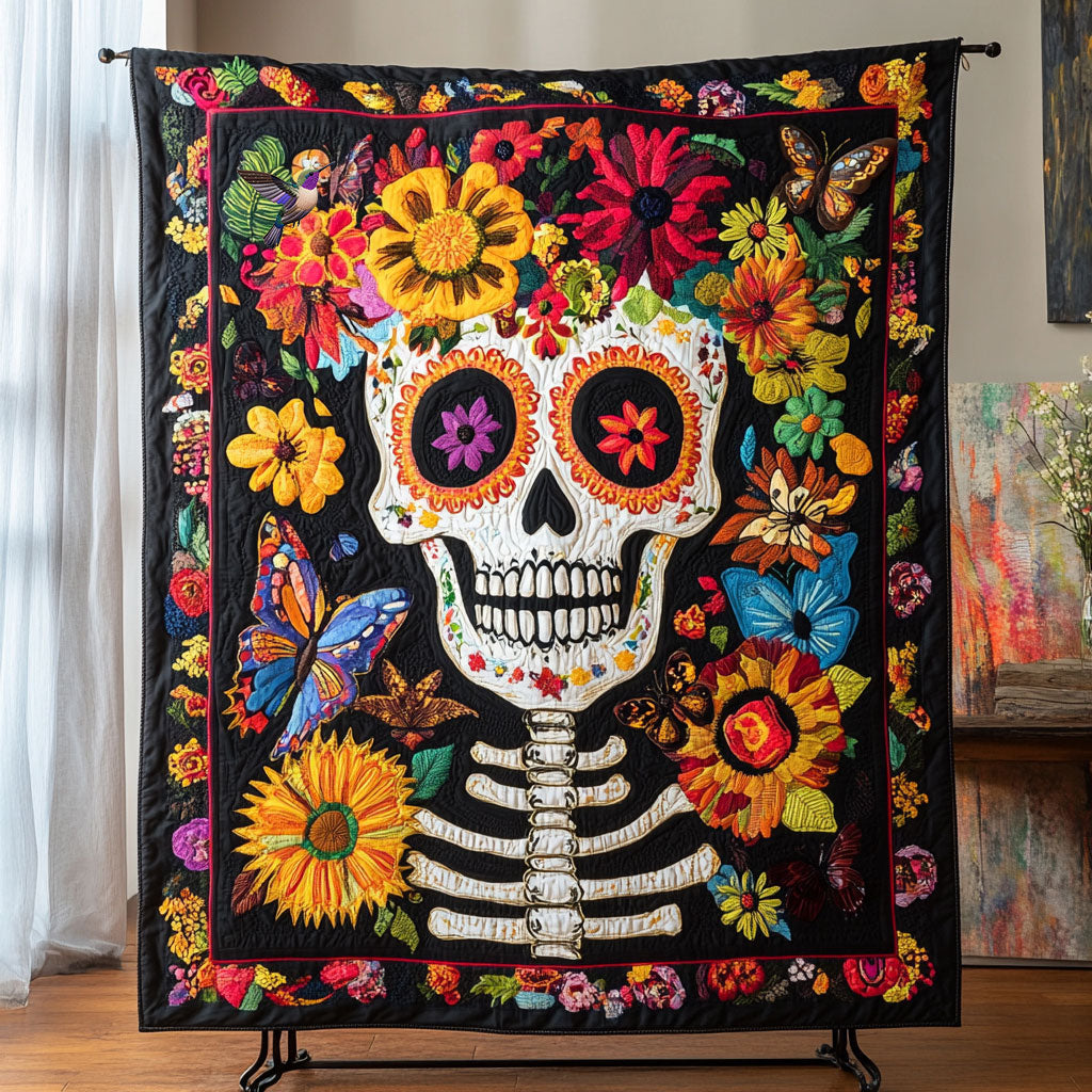 Flower Skull WU2610013CL Quilt