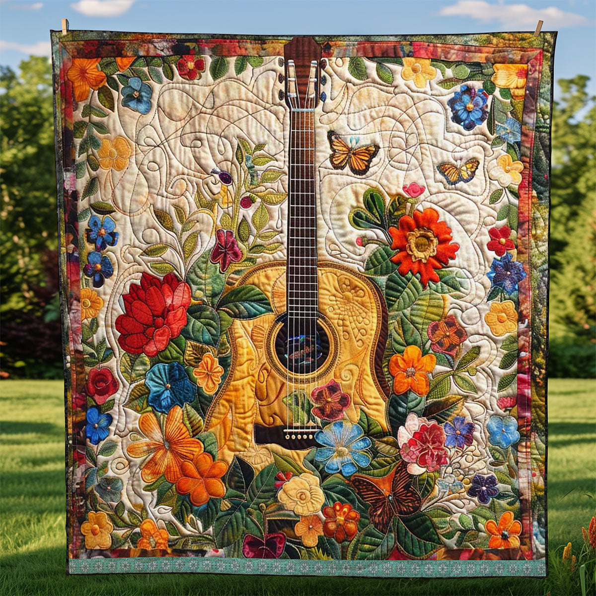 Flower Guitar WJ1109004CL Quilt