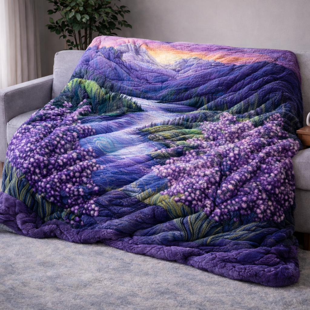 Violet Blooming River QA2701005CL Faux Fur Throw Blanket