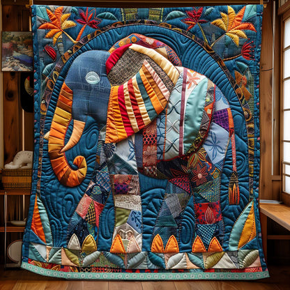 Elephant Patchwork Colorful WP1009040CL Quilt