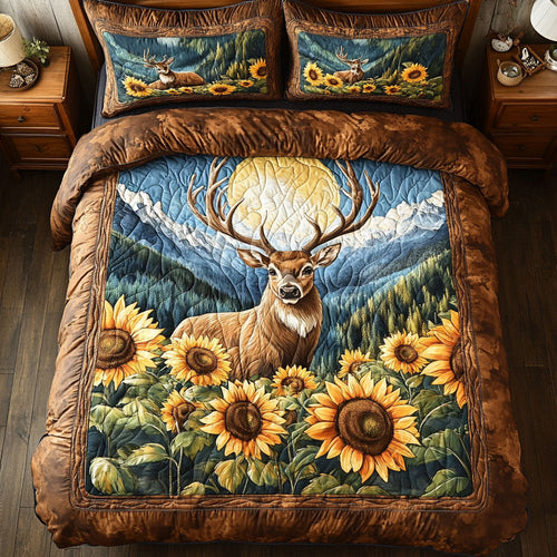 Moose In Sunflower Night WY2101014CL Duvet Cover Set