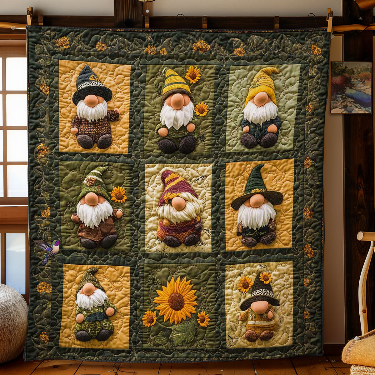 Floral Gnome WN1411069CL Quilt