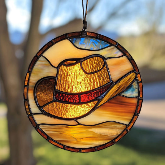 Cowboy Hat WX0901096CL Stained Glass Suncatcher