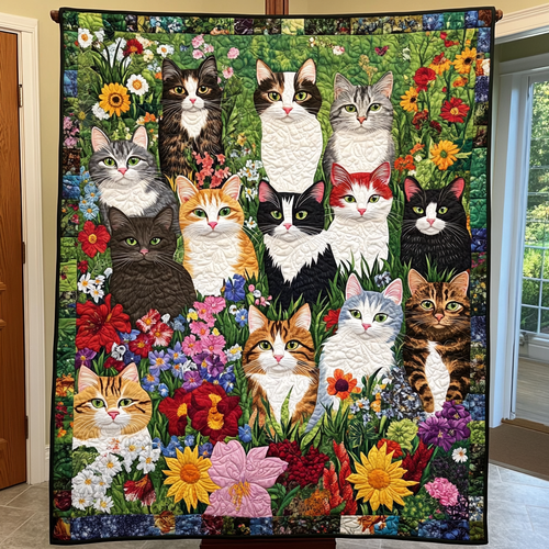 Meadow of Meows YR2101005CL Quilt