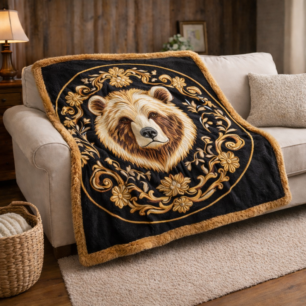 Golden Crown Bear KL2701004CL Faux Fur Throw Blanket