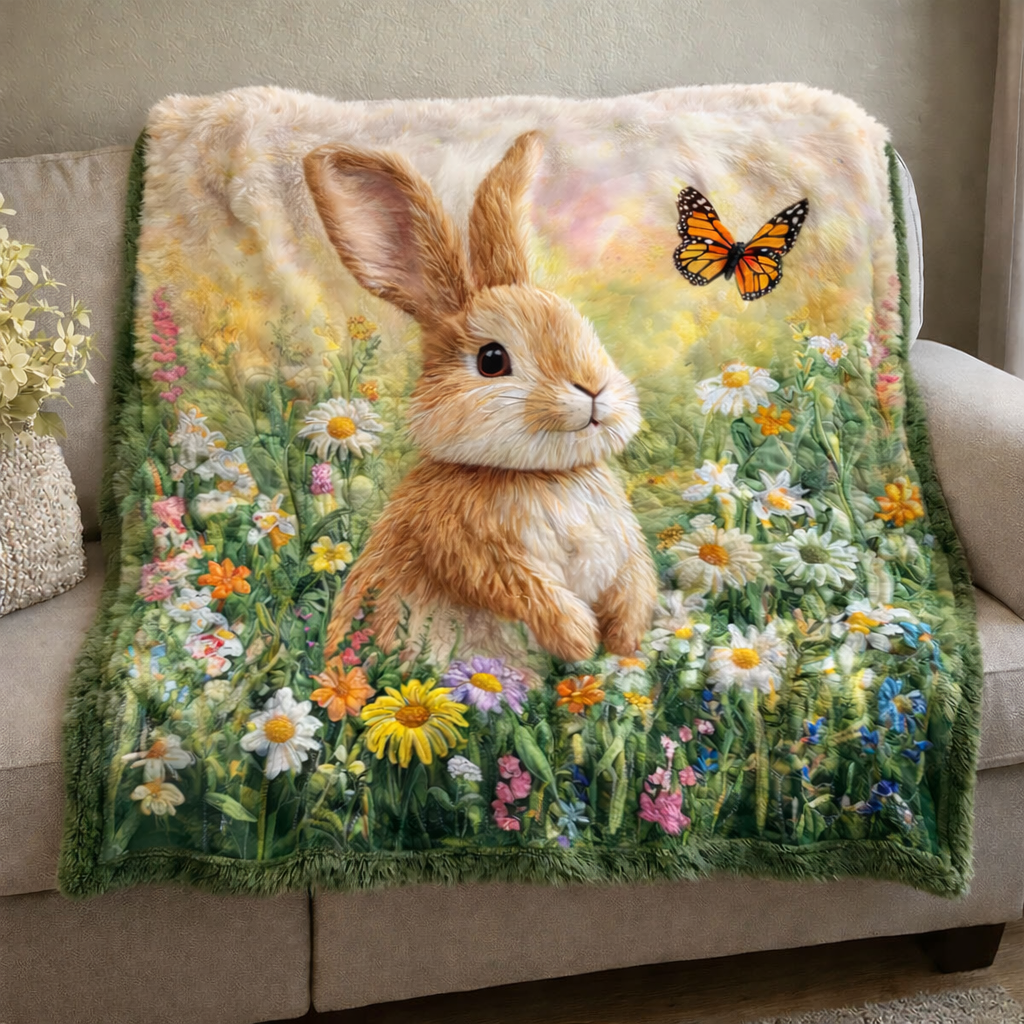 Naive Rabbit QA1601001CL Faux Fur Throw Blanket