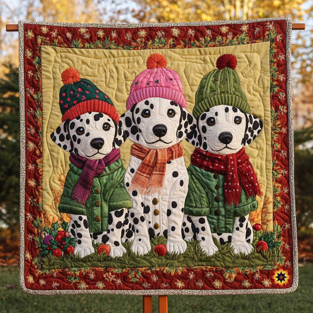 Dalmatian Puppies Christmas WP0111011CL Quilt