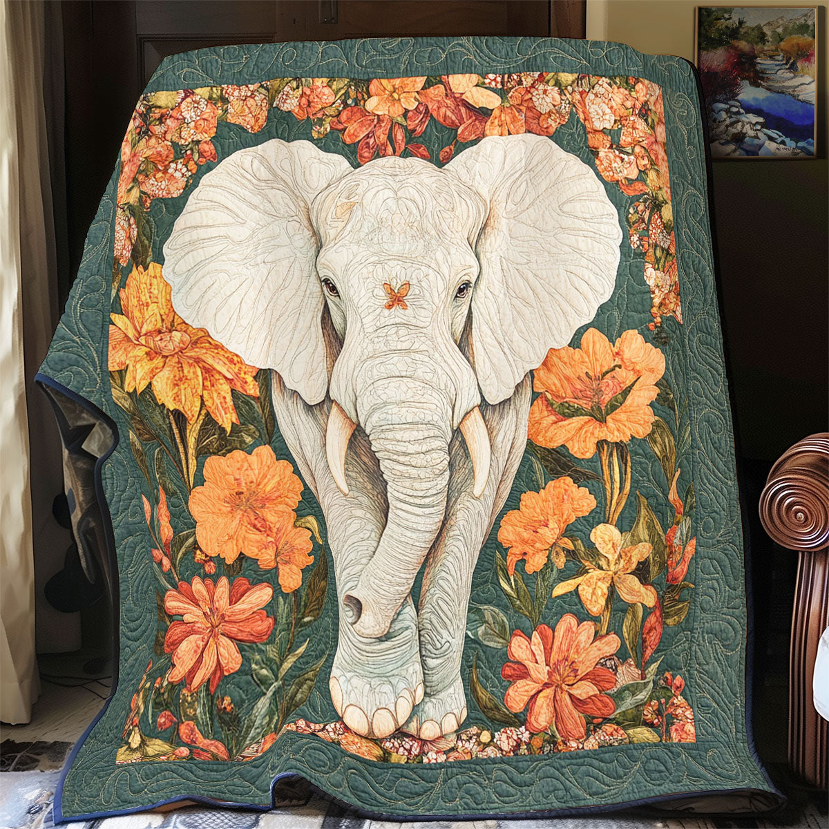 Mystic Elephant WY0202035CL Quilt