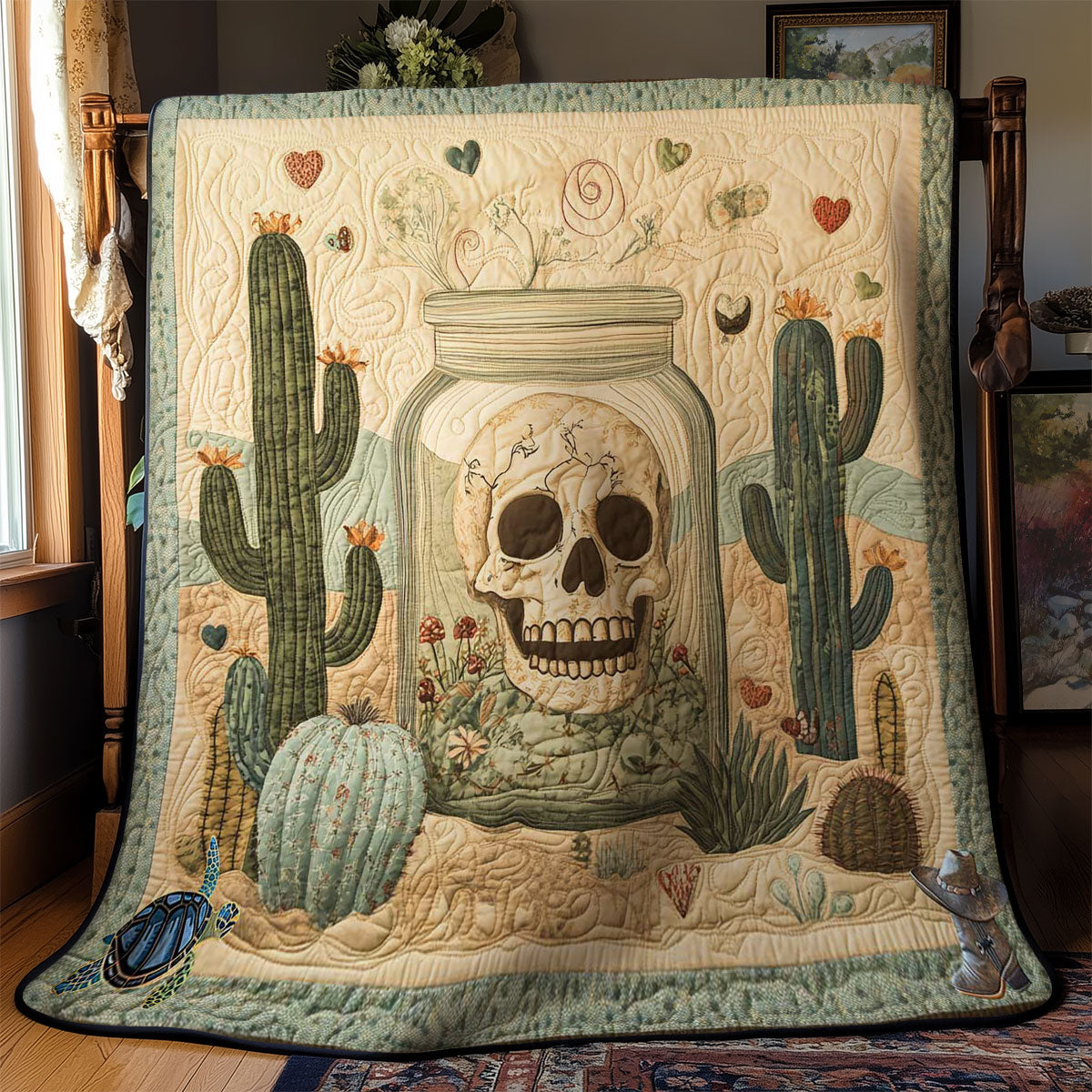 Skull In Glass WN2711034CL Quilt