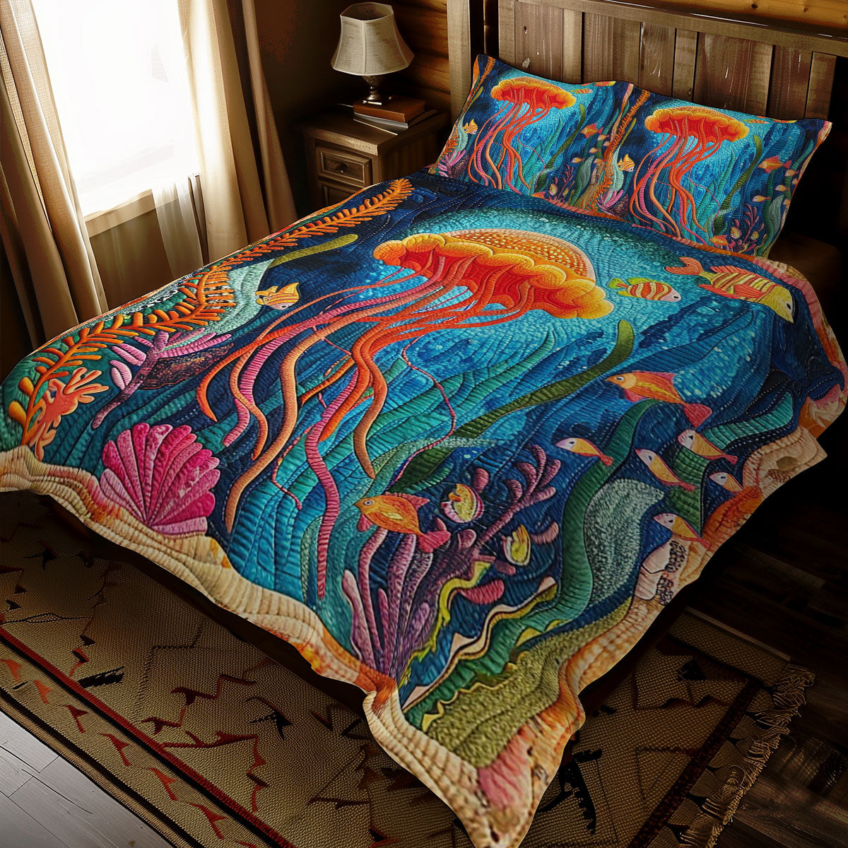 Colorful Jellyfish Under The Sea WJ2410024CL Duvet Cover Set