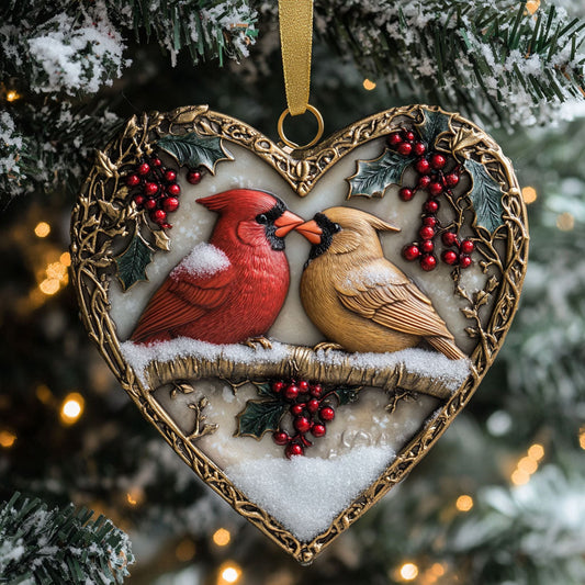 Heart Cardinal WN2110055CL Christmas Ornament