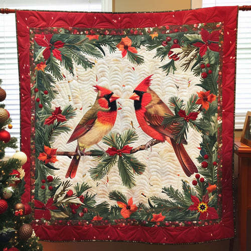 Christmas Cardinal Bird WJ0512010CL Quilt