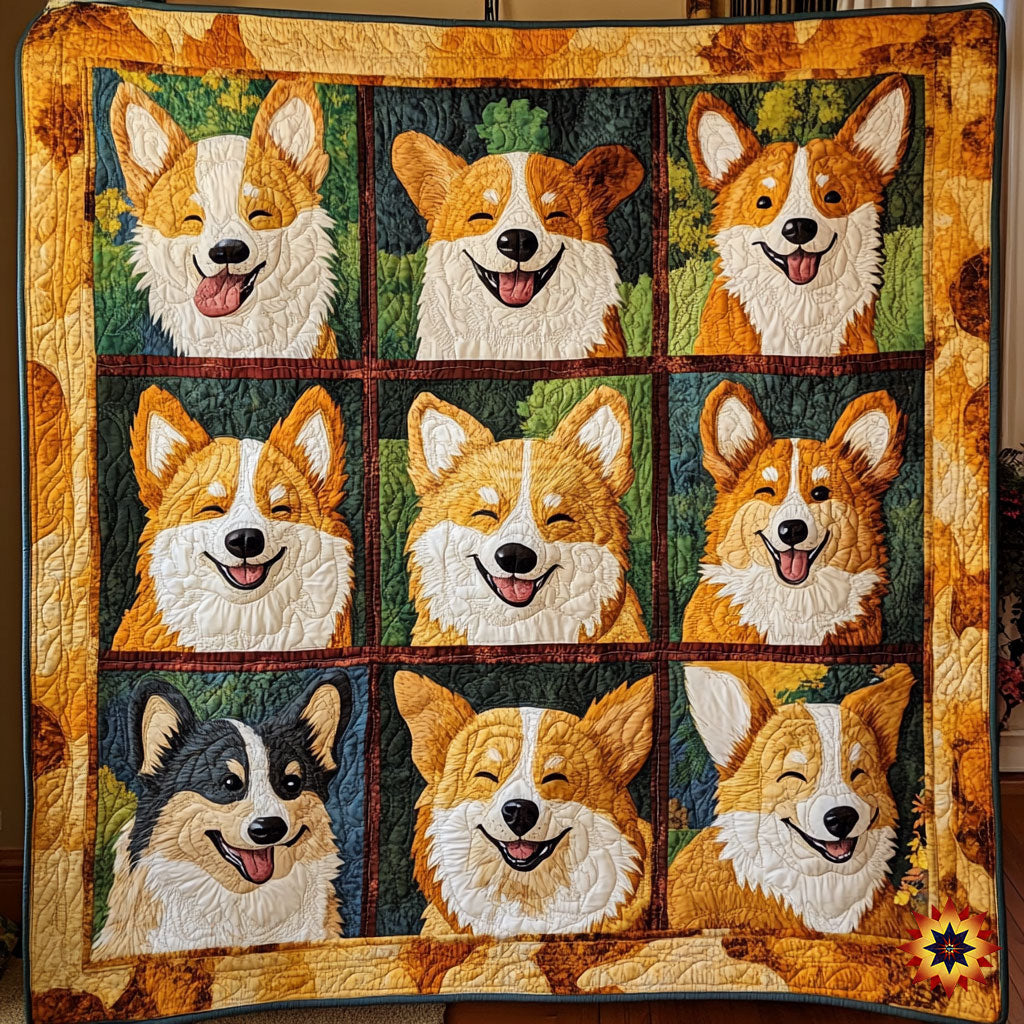 Happy Corgi WY1811022CL Quilt