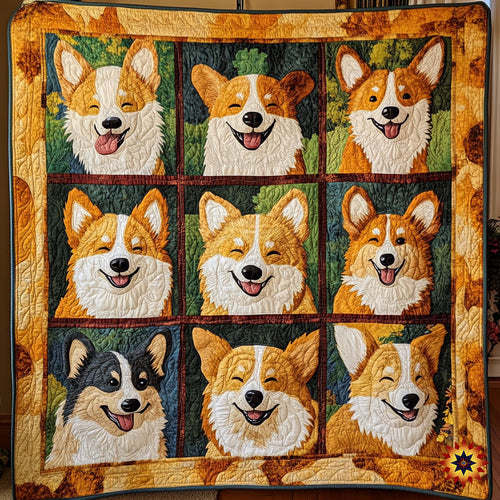Happy Corgi WY1811022CL Quilt