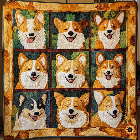 Happy Corgi WY1811022CL Quilt