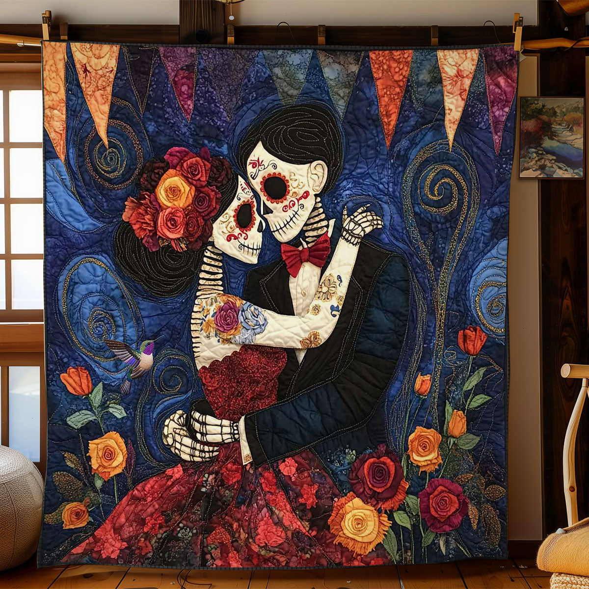 Day Of The Dead Couple WN2810019CL Quilt