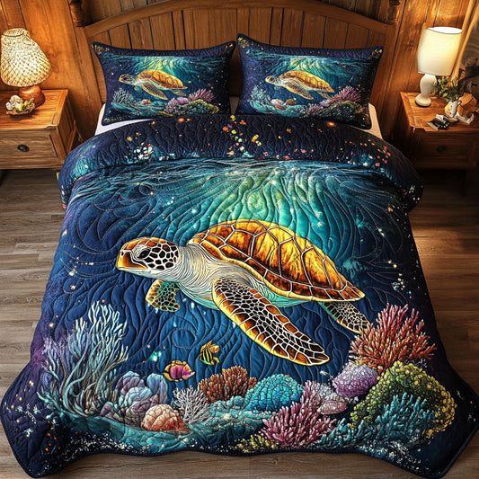 Sea Turtle Coral WT1901010CL Duvet Cover Set