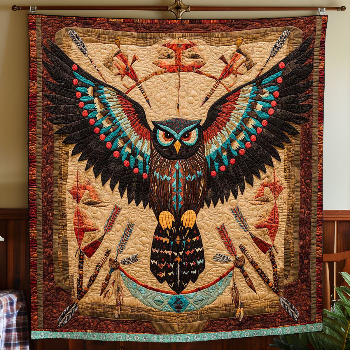 Owl Tribe Native American WP1609003CL Quilt