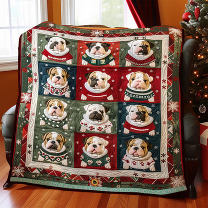 Christmas Baby Bulldog WJ0512006CL Quilt