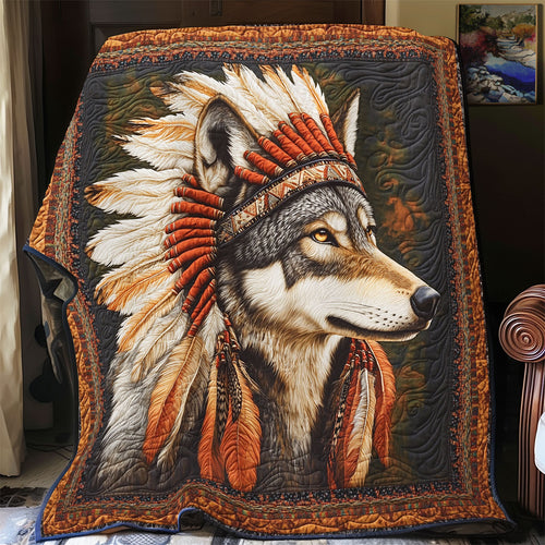 Wolf Native American WX2001087CL Quilt