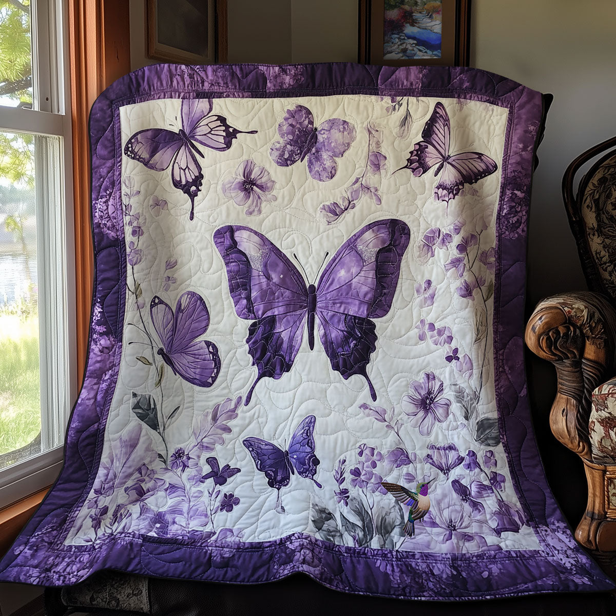 Purple Butterfly WY2011048CL Quilt