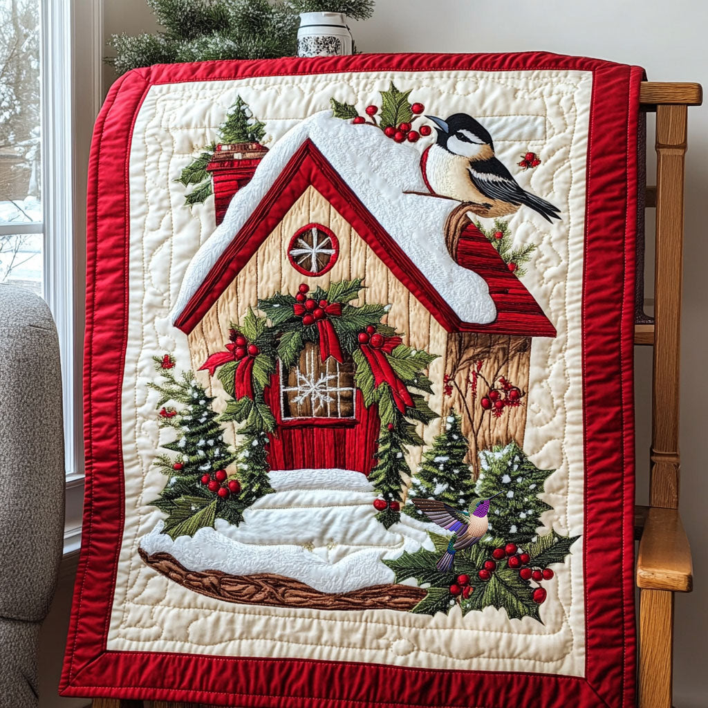 Birdhouse Christmas WX2910003CL Quilt