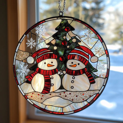 Snowman WJ1911043CL Stained Glass Suncatcher