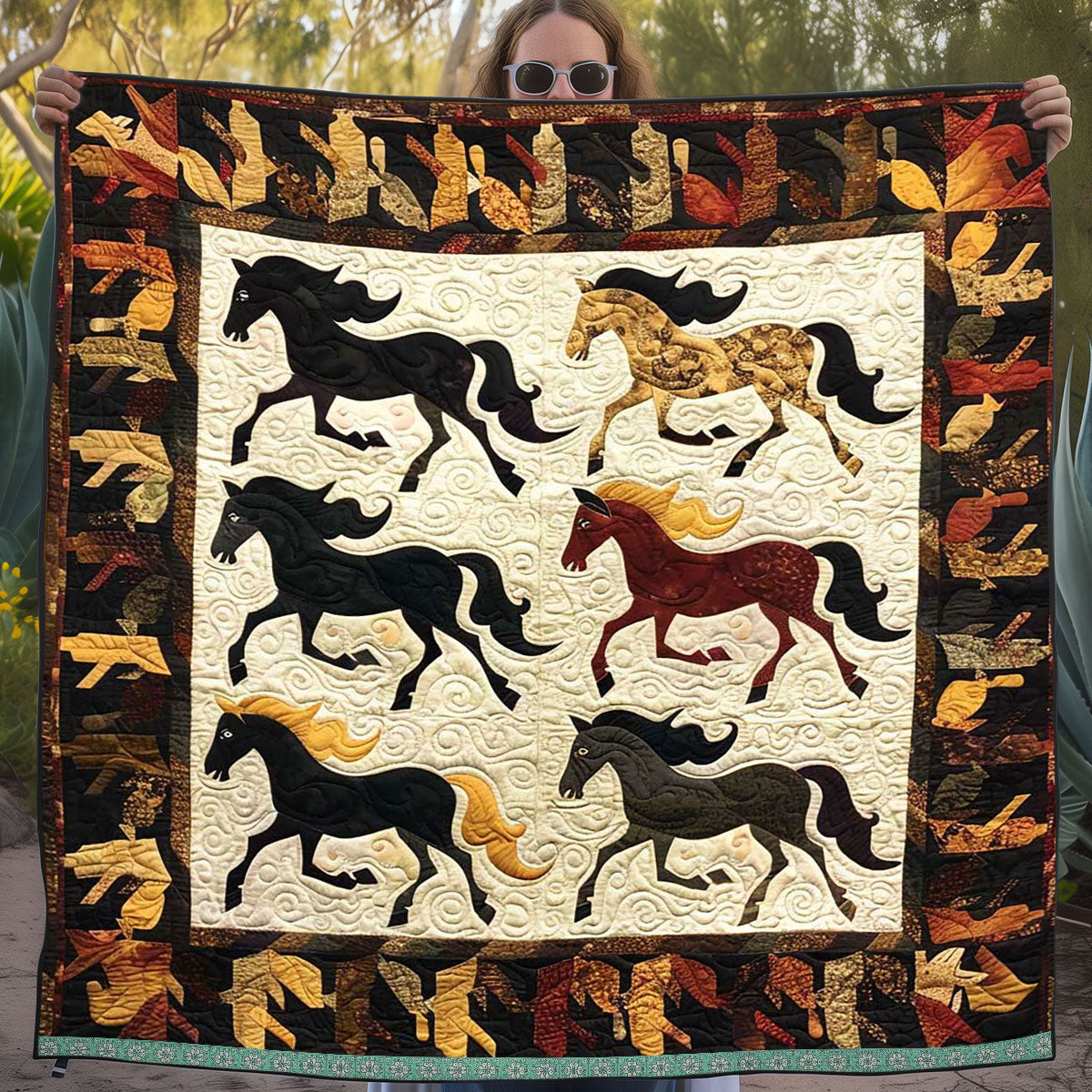 Horse Native American WJ2009012CL Quilt