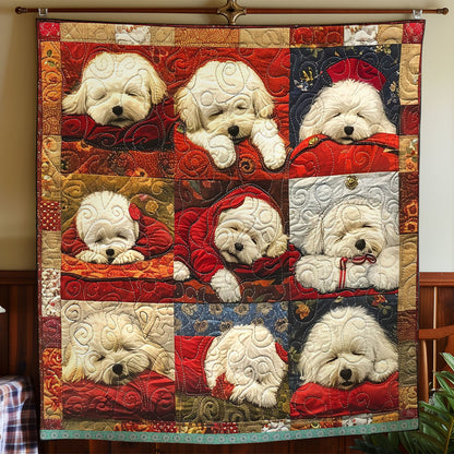 Bichon Frise Sleeping WN1209071CL Quilt