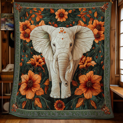 Elephant In Flower Forest WY0202020CL Quilt