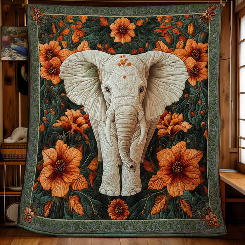 Elephant In Flower Forest WY0202020CL Quilt