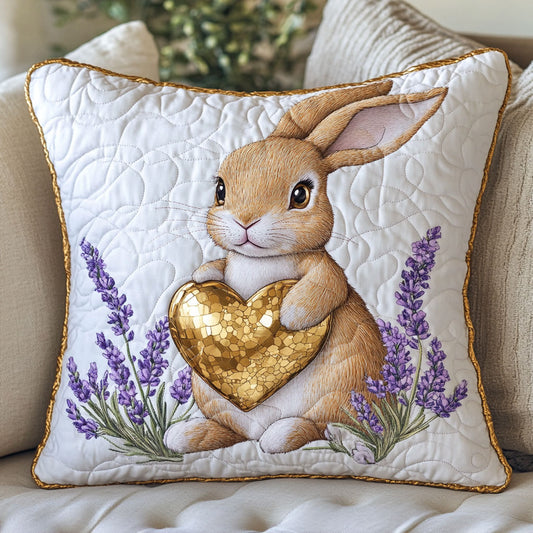 Brown Bunny Heart WT1403042CL Quilt Pillow Case