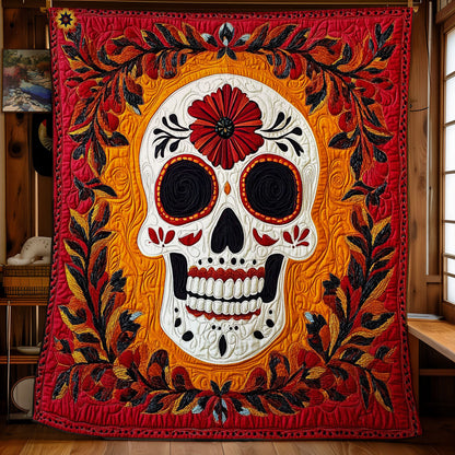 Leaves Wreath Skull WY0212018CL Quilt