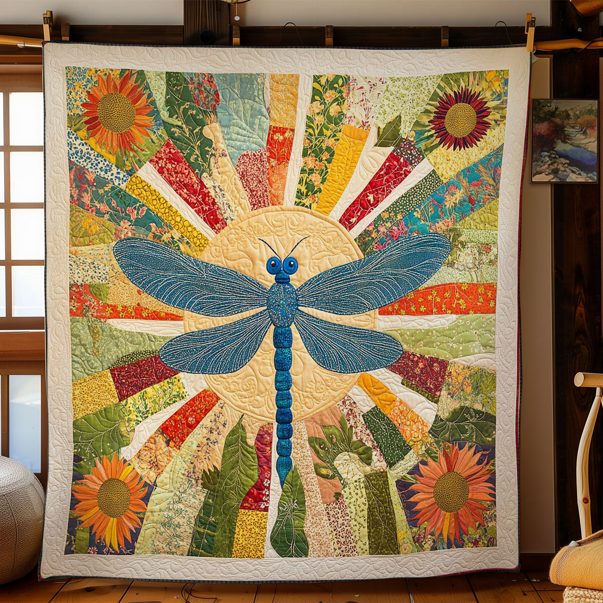 Dragonfly In Colorful Ray WY2702061CL Quilt