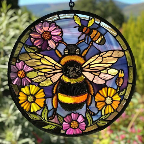 Bee WJ2609032CL Stained Glass Suncatcher