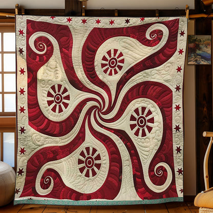 Swirly Red Star WJ2009023CL Quilt