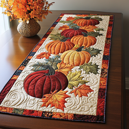 Autumn Pumpkin WG2609004CL Quilted Table Runner