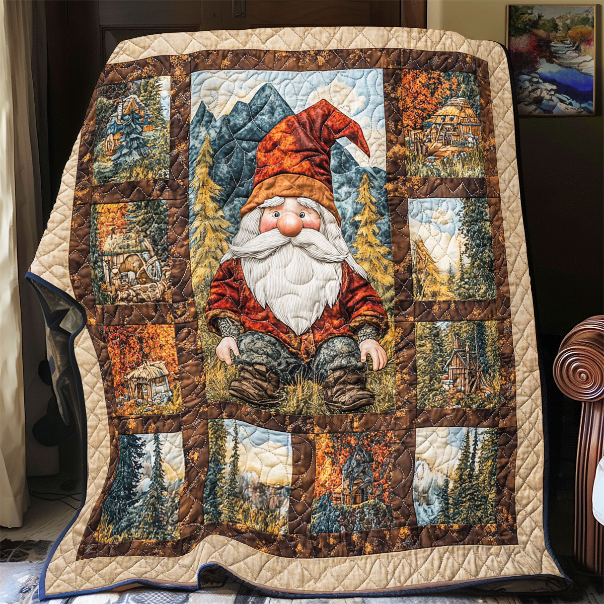 Gnome In Forest WY18010671CL Quilt