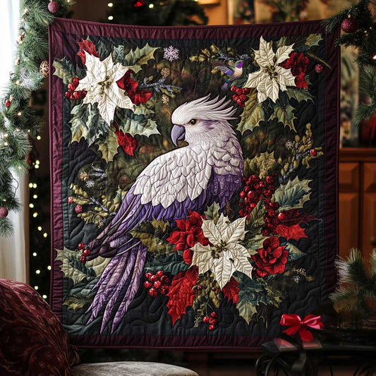 Violet Cockatiel Parrot Christmas WP1211031CL Quilt