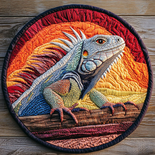Charming  Iguana CP0505022CL Quilted Round Mat