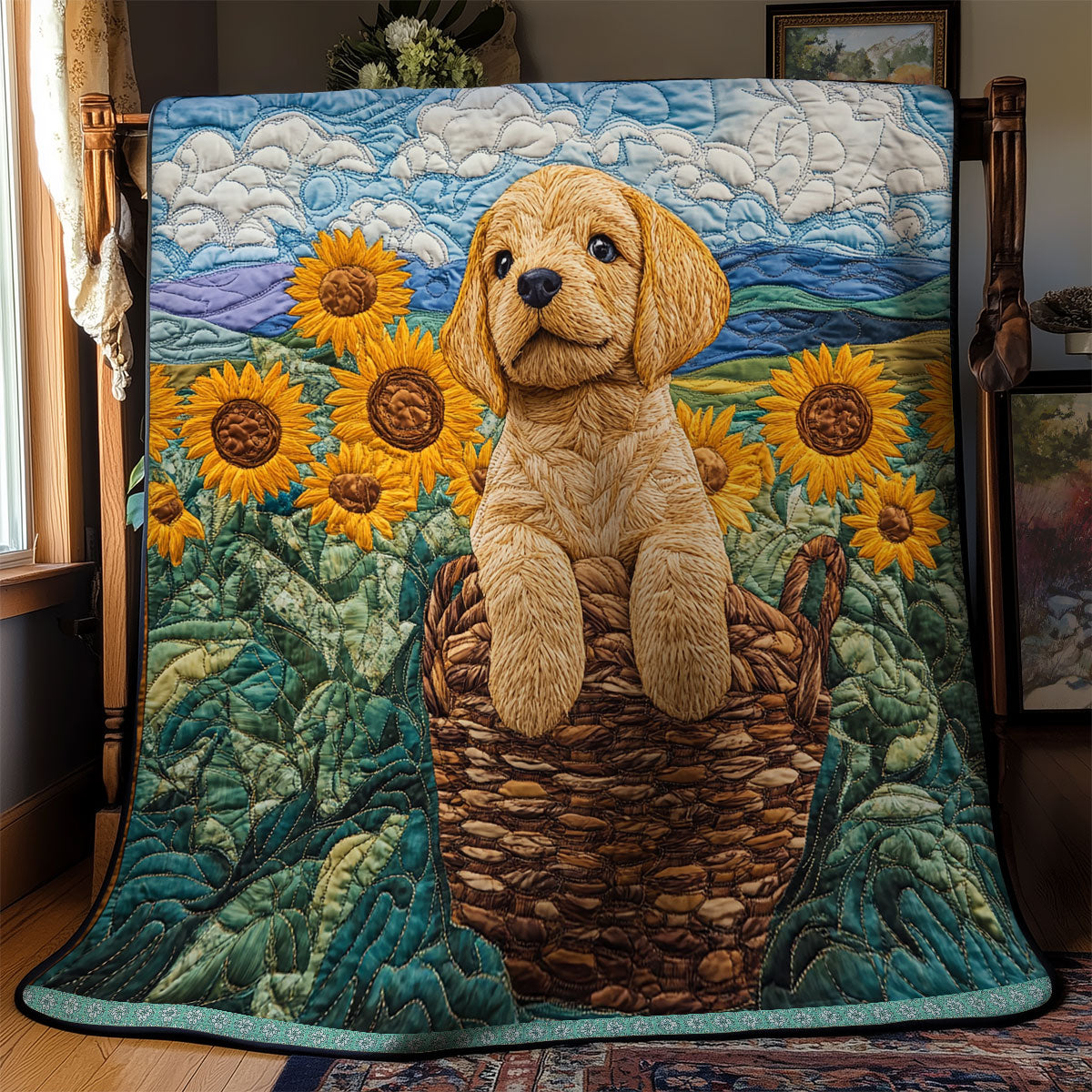 Golden Puppy Lovely WX0312014CL Quilt