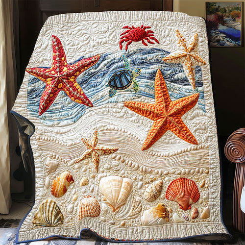 Coastal Crab Starfish WP2312009CL Quilt