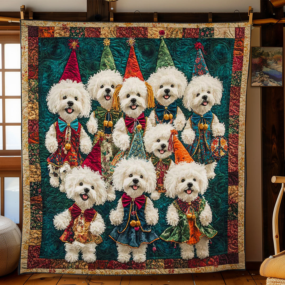 Bichon Frise Carnival WN0711087CL Quilt